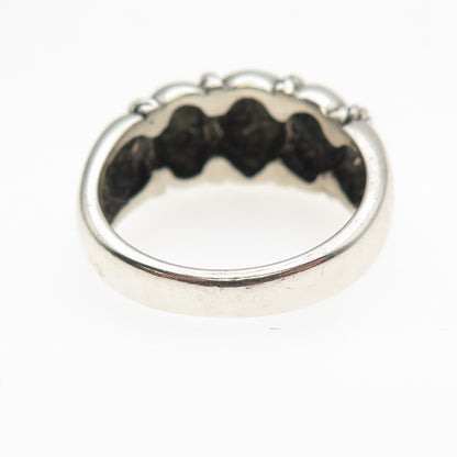 Kabana 925 Sterling Silver Vintage Modernist Oxidized Ring Size 8