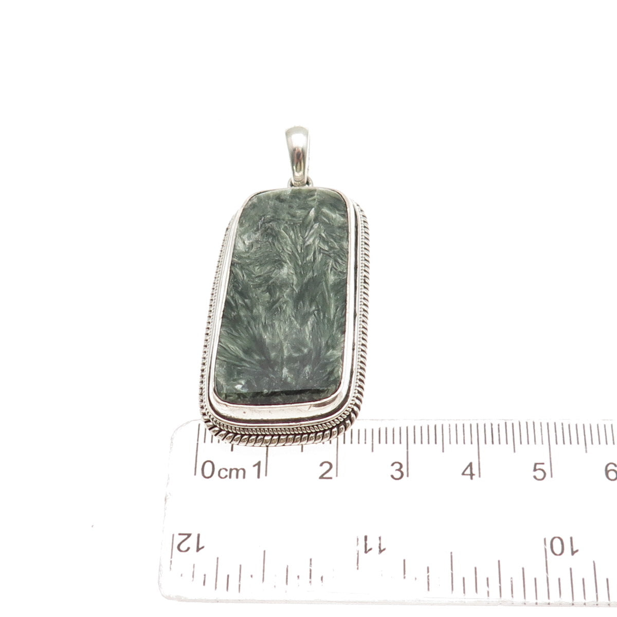 JACK GUTSCHNEIDER 925 Sterling Silver Vintage Real Seraphinite Modernist Pendant
