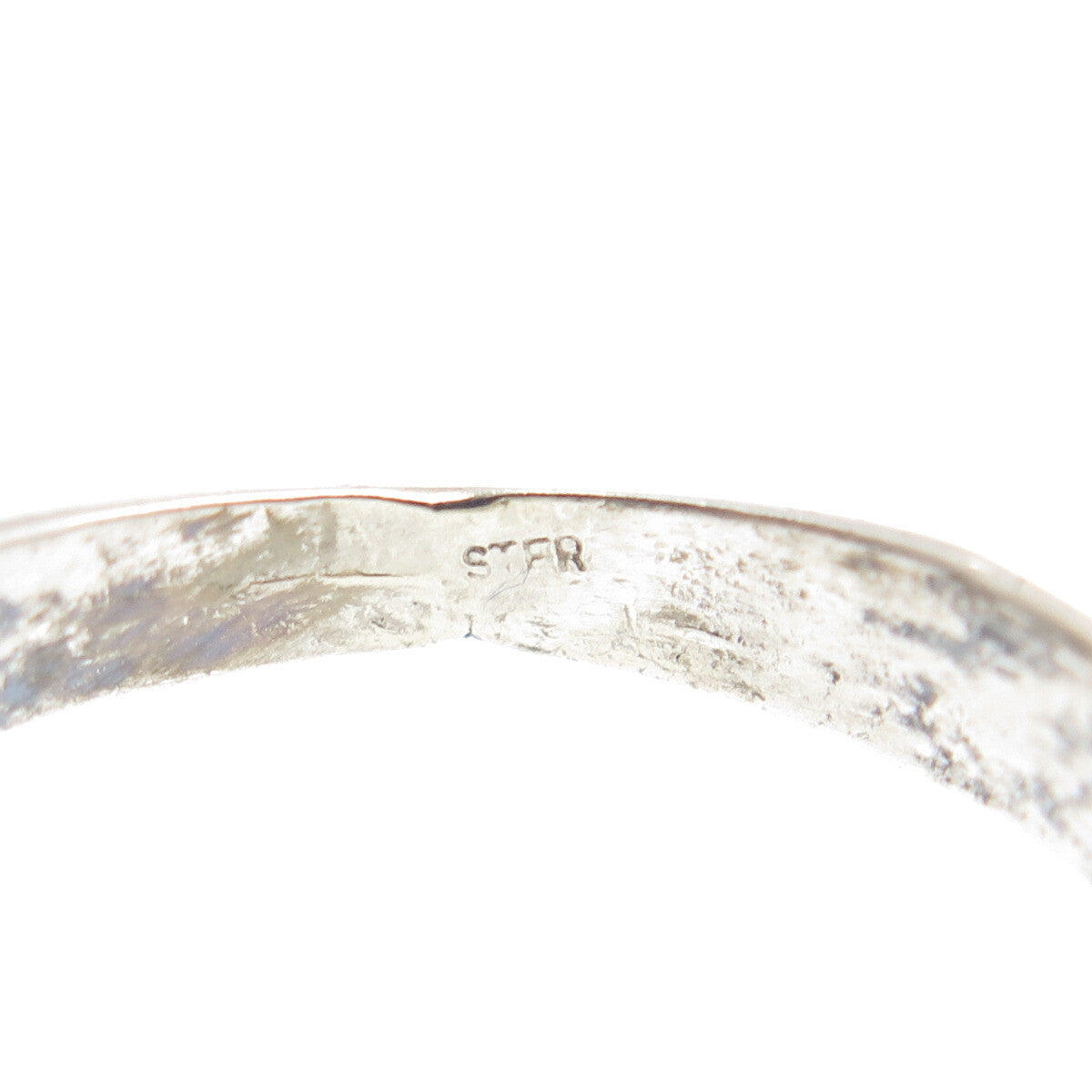925 Sterling Silver Vintage Ribbed Oxidized Ring Size 9.25