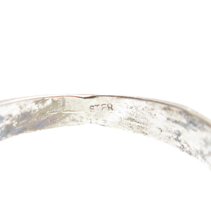 925 Sterling Silver Vintage Ribbed Oxidized Ring Size 9.25