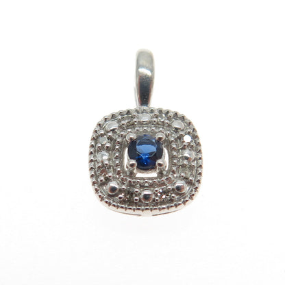 925 Sterling Silver Real Round-Cut Diamond & Tanzanite Minimalist Pendant