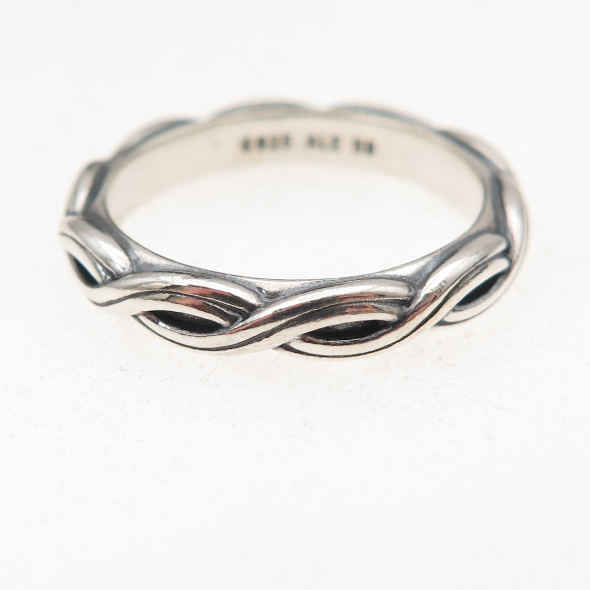 Pandora 925 Sterling Silver Twisted Band Ring Size 8.25