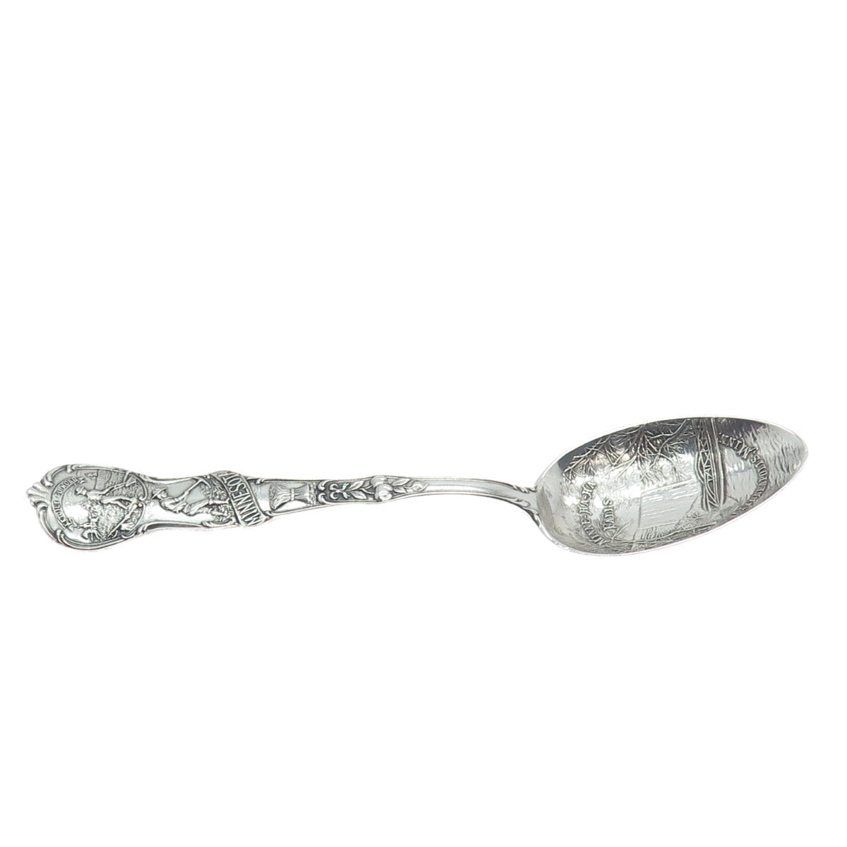 MECHANICS 925 Sterling Silver Antique Minnehaha Falls Minnesota Coffee Spoon