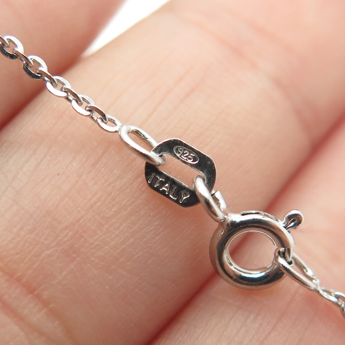 925 Sterling Silver Multi-Cut Pink & White C Z Cable Chain Necklace 16"