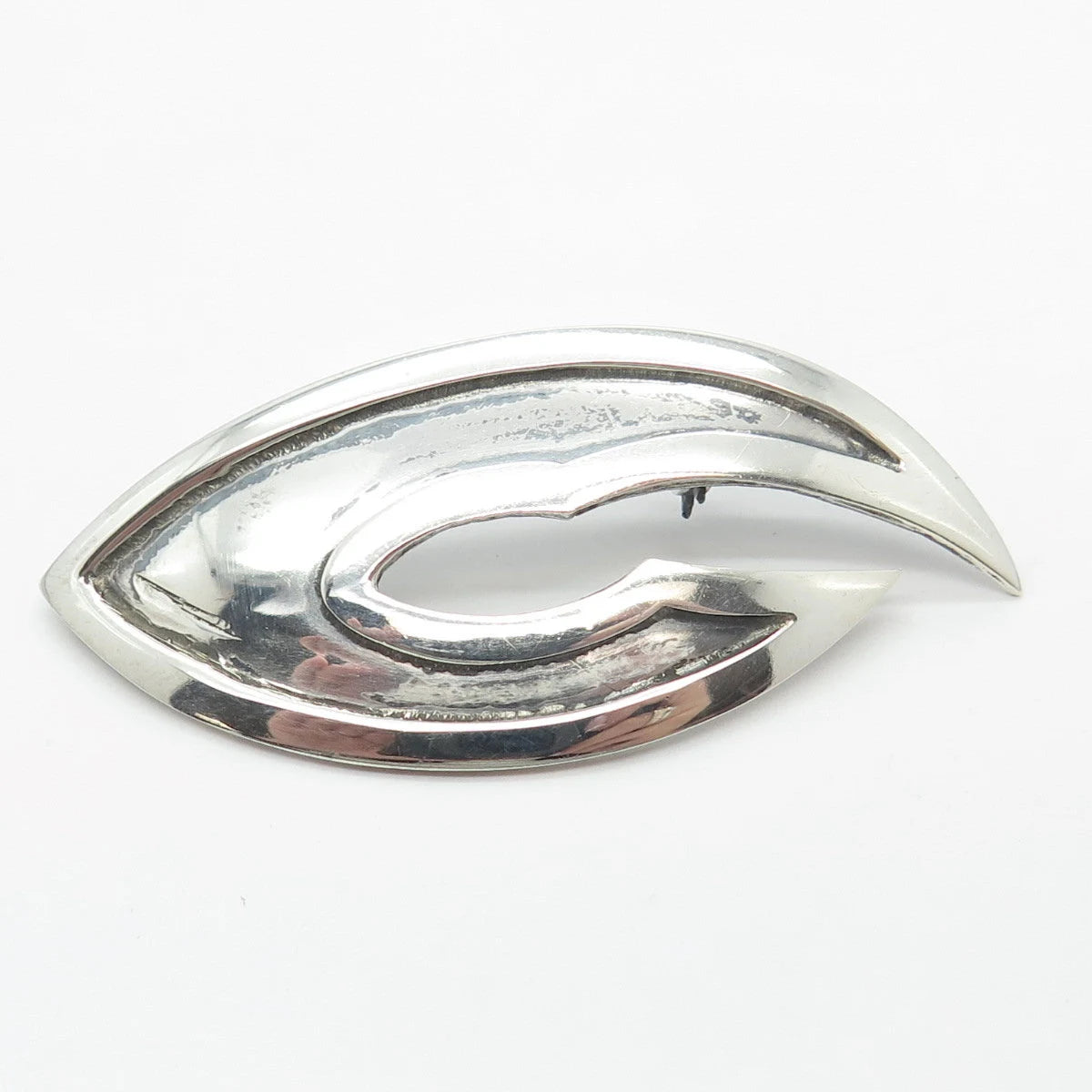 925 Sterling Silver Vintage Modernist Pin Brooch