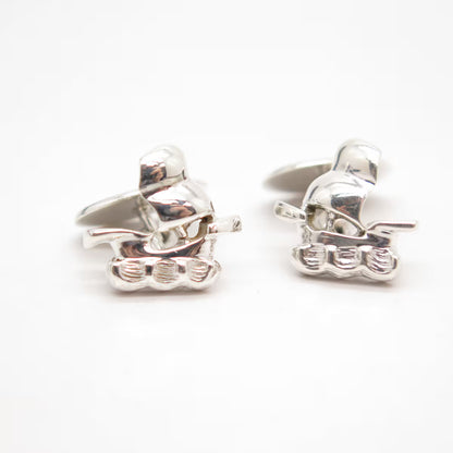 925 Sterling Silver Vintage Sail Boat Cufflinks