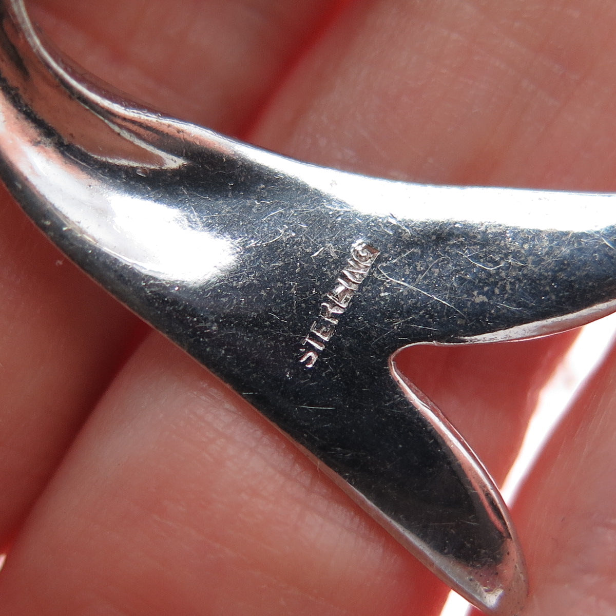 925 Sterling Silver Vintage Fish Oxidized Pin Brooch