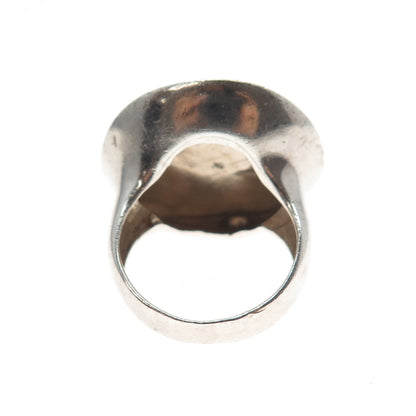 SX Sally C 925 Sterling Silver Vintage Modernist Disc Ring Size 7.25
