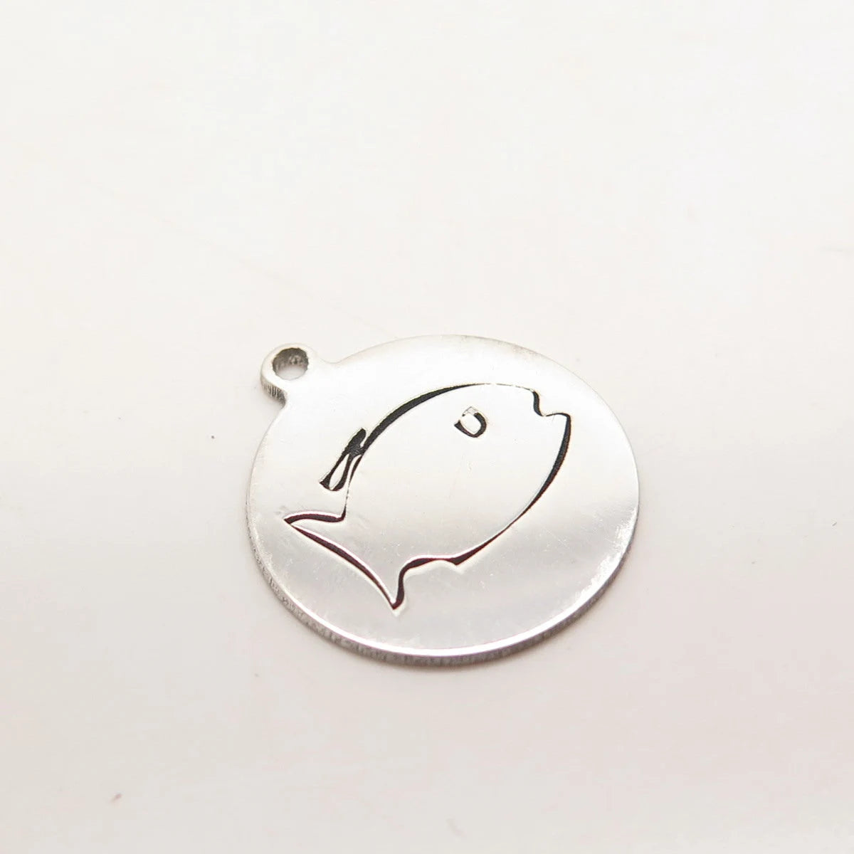 925 Sterling Silver USA Two In Town Fish Charm Pendant