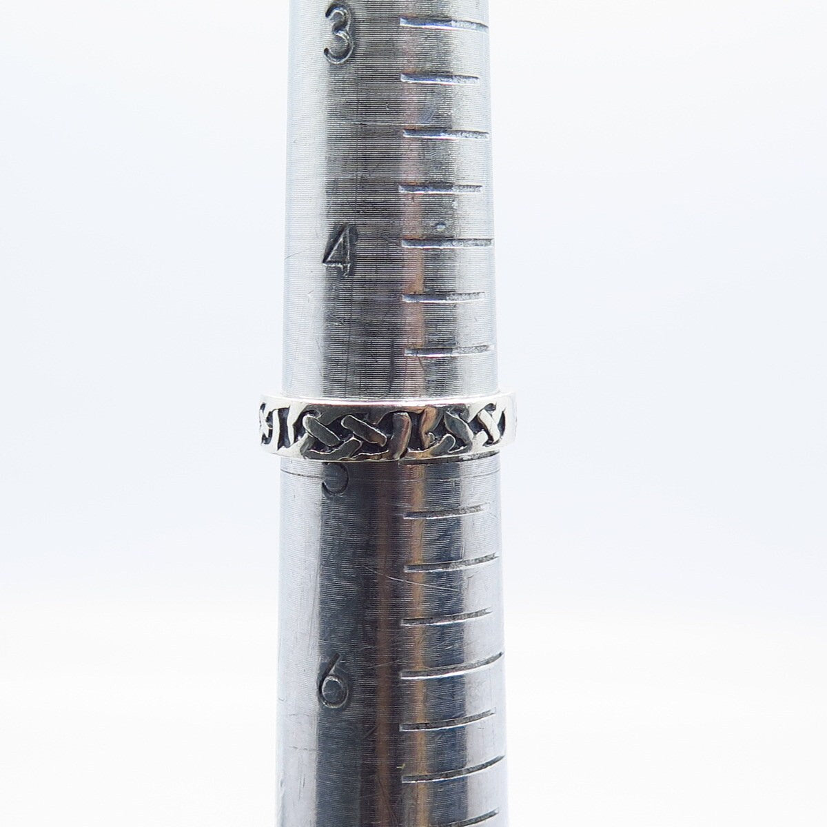 925 Sterling Silver Vintage Celtic Band Ring Size 5