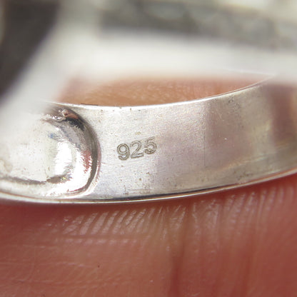 925 Sterling Silver Round & Baguette-Cut C Z Promise Ring Size 7