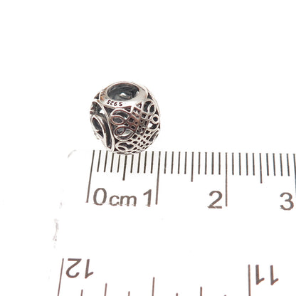 Pandora 925 Sterling Silver C Z Letter F Initial Slide Bead Charm