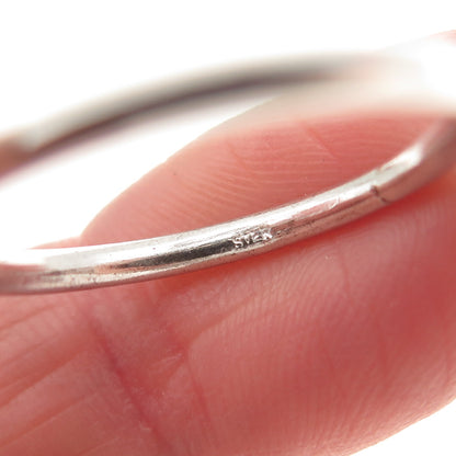 925 Sterling Silver Vintage Real Round-Cut Amethyst Modernist Ring Size 8