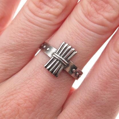 Wood Gatherer 925 Sterling Silver Vintage Campfire Girls Oxidized Ring Size 7