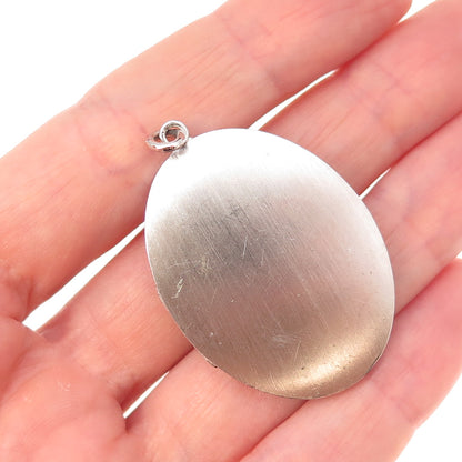 LeStage 925 Sterling Silver Vintage Engraved Floral Locket Pendant