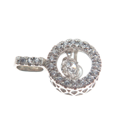 925 Sterling Silver Round-Cut Shaped C Z Sparkle Minimalist Pendant