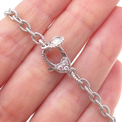 Judith Ripka 925 Sterling Silver Round-Cut C Z Chain Necklace 20"