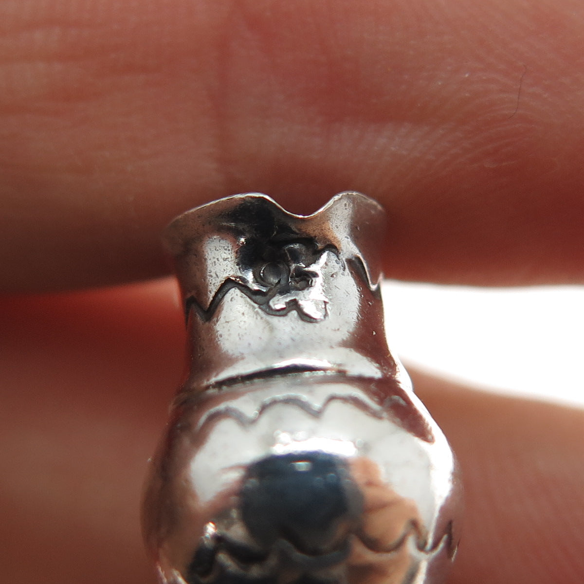 Old Pawn 925 Sterling Silver Vintage Southwestern Pitcher Mini 3D Charm Pendant