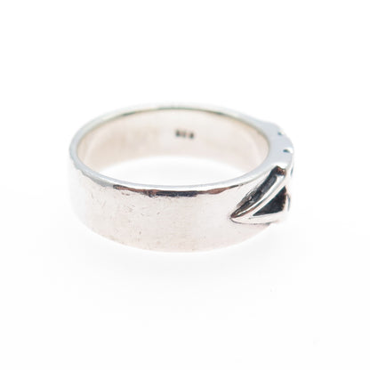 PETER STONE 925 Sterling Silver Vintage Celtic Knot Oxidized Band Ring Size 6