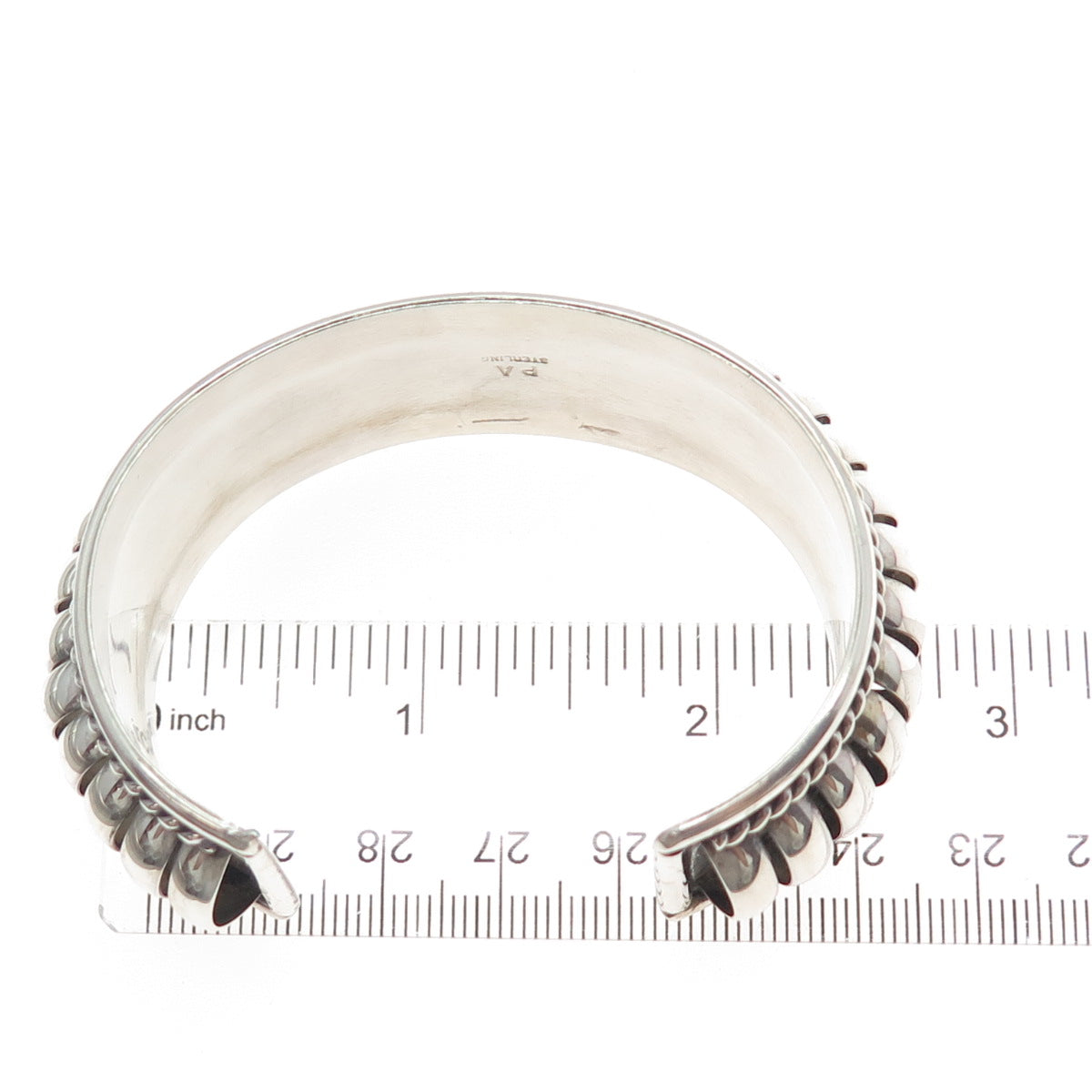 PRICILLA APACHE Old Pawn 925 Sterling Silver Vintage Adjustable Bracelet 6.25"