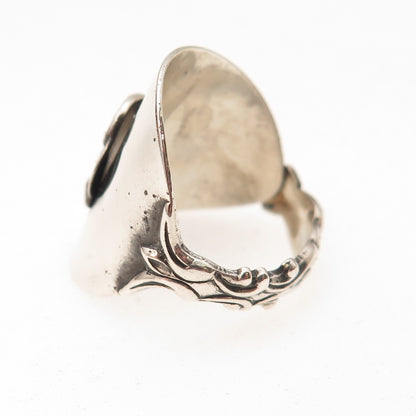 Beau 925 Sterling Silver Antique Art Deco Adjustable Spoon Ring Size 6