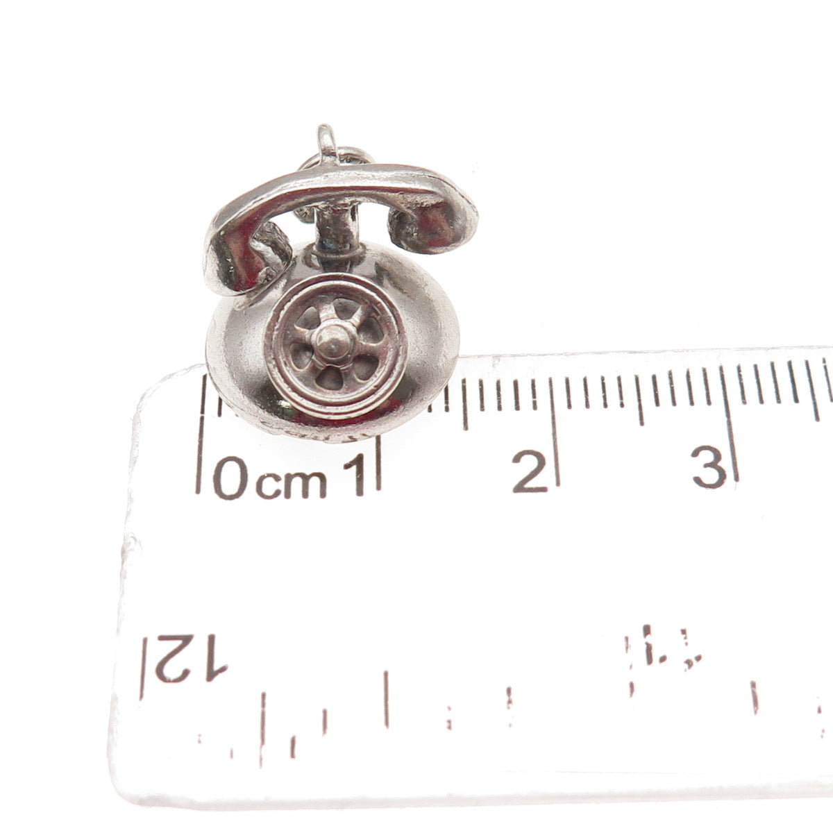 Danecraft Sterling Silver Antique Art Deco Rotary Phone 3D Mini Charm Pendant
