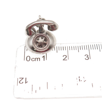 Danecraft Sterling Silver Antique Art Deco Rotary Phone 3D Mini Charm Pendant