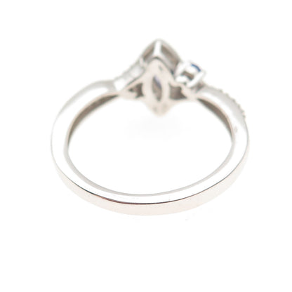 Chuck Clemency 925 Sterling Silver Real Tanzanite & White Topaz Ring Size 8.25