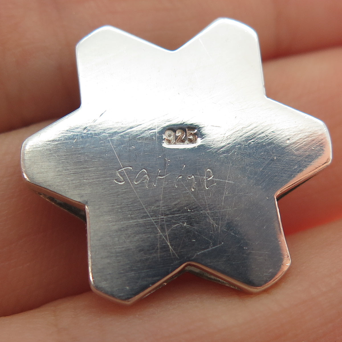 SARINE 925 Sterling Silver Vintage Star of David Slide Mini Charm Pendant