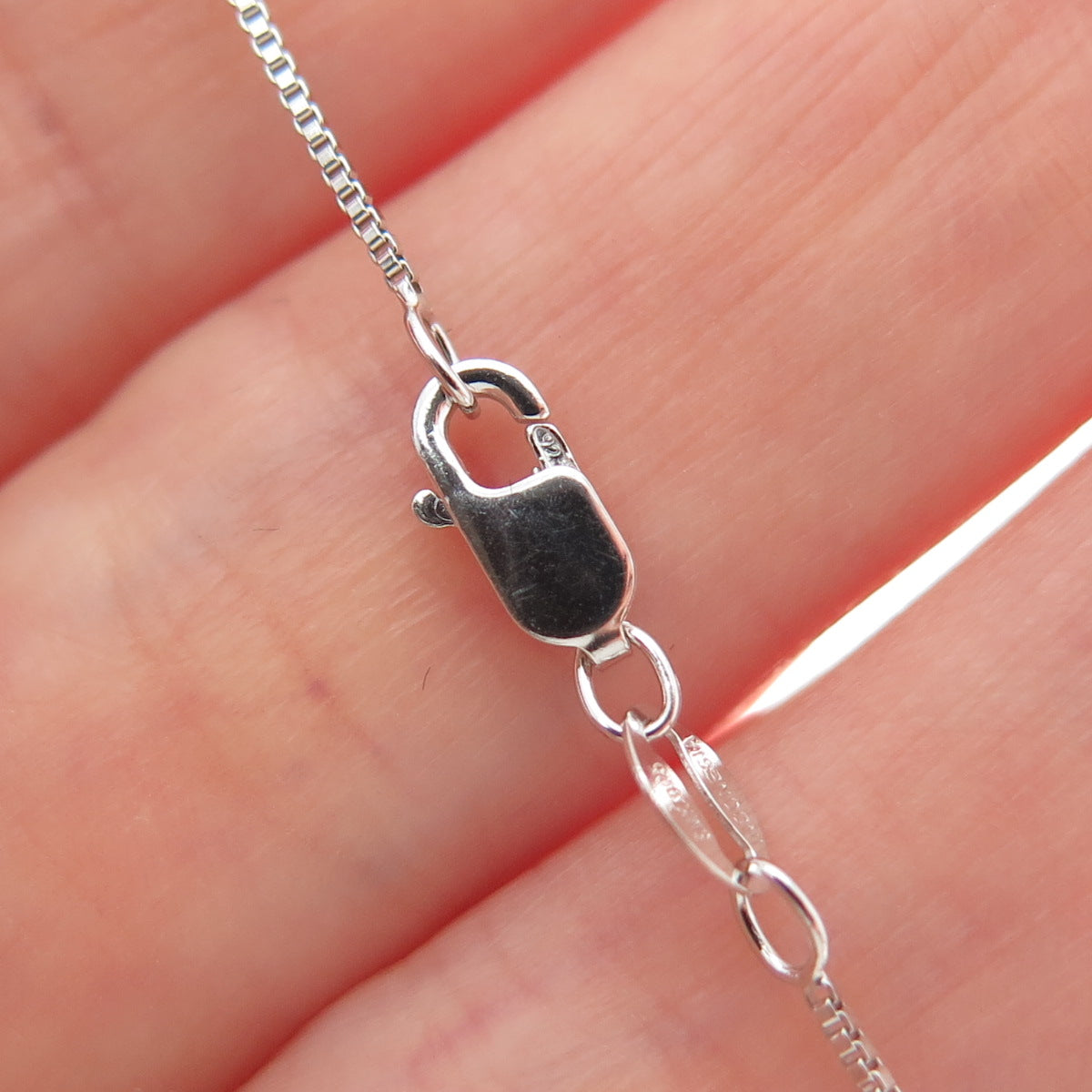 925 Sterling Silver Real Diamond Accent Topaz & Peridot Box Chain Necklace 18"