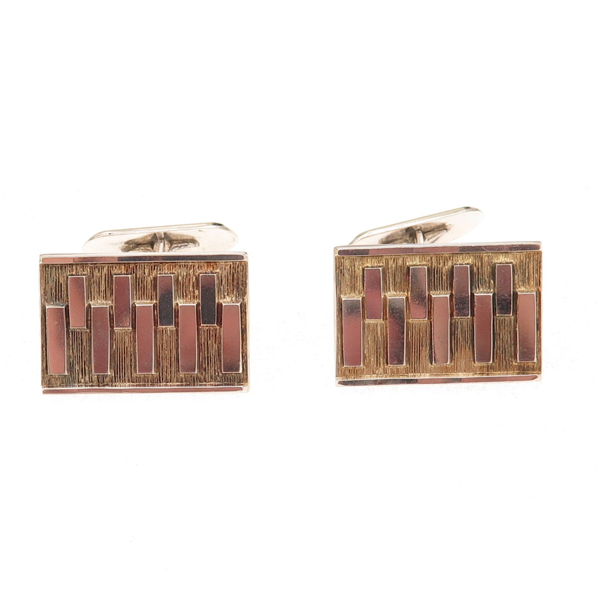 830S Silver 2-Tone Vintage Scandinavia Modernist Cufflinks