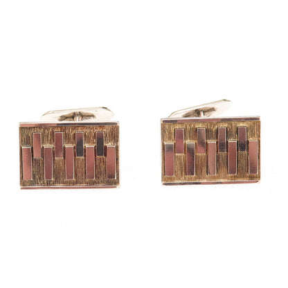 830S Silver 2-Tone Vintage Scandinavia Modernist Cufflinks