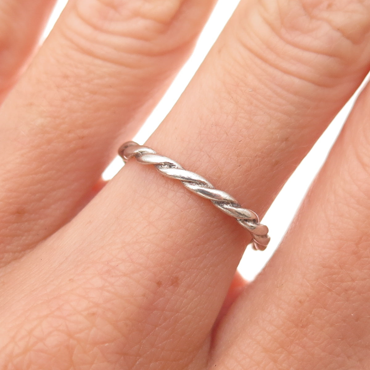 Carolyn Pollack 925 Sterling Silver Vintage Twisted Oxidized Band Ring Size 6.5