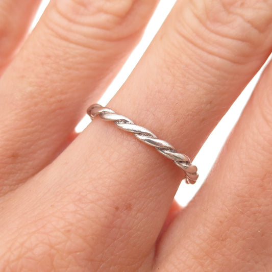 Carolyn Pollack 925 Sterling Silver Vintage Twisted Oxidized Band Ring Size 6.5