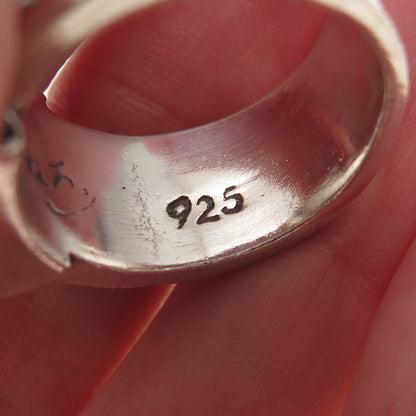 King Baby 925 Sterling Silver Vintage Gothic Cross Oxidized Ring Size 9
