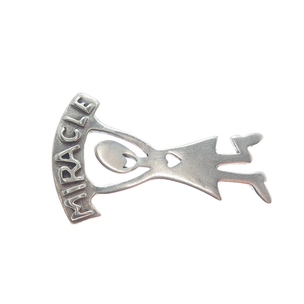 925 Sterling Silver Vintage "Miracle" Breast Cancer Lapel Pin