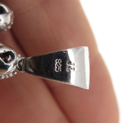 925 Sterling Silver Round-Cut C Z Glove Large Pendant