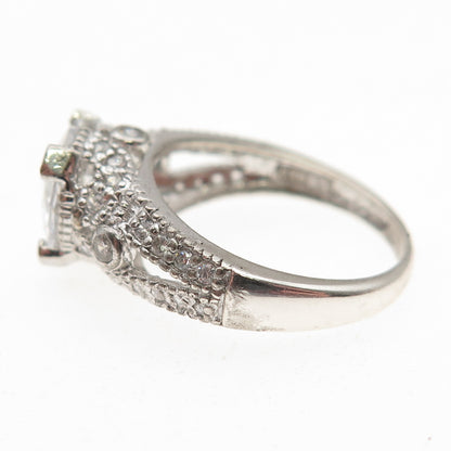 925 Sterling Silver Round-Cut C Z Engagement Ring Size 6