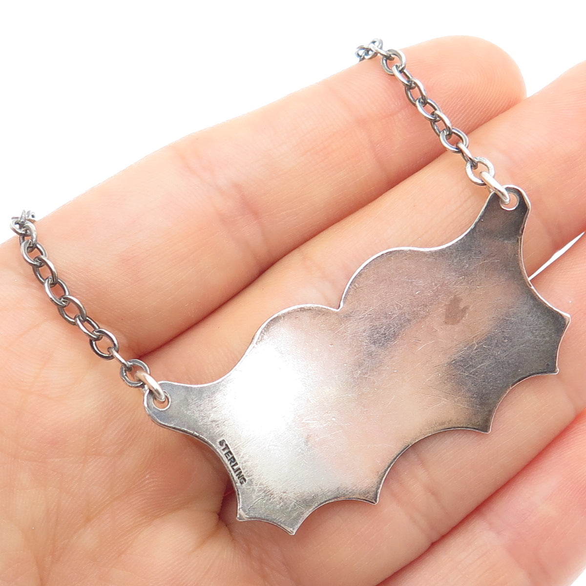 925 Sterling Silver Antique Victorian Scotch Bottle Tag