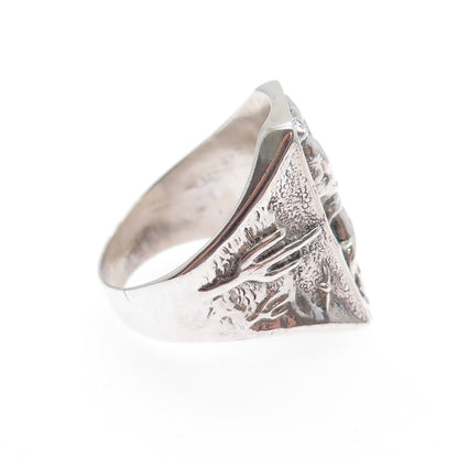 BELL TRADING POST 925 Sterling Silver Vintage Cowboy & Snake Ring Size 9.25