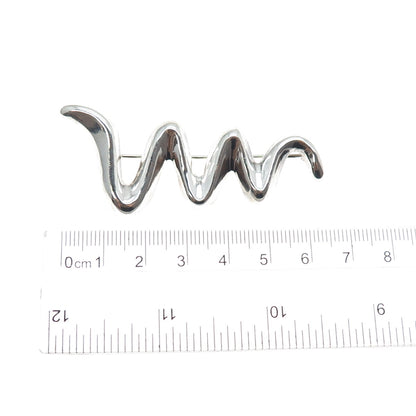 BARRA 925 Sterling Silver Vintage Modernist Zig Zag Pin Brooch