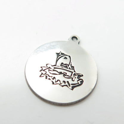925 Sterling Silver USA Two In Town Nestling Bird Charm Pendant