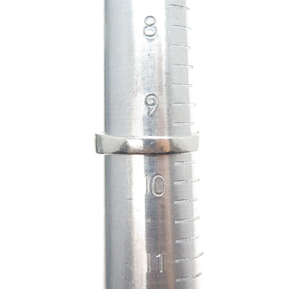 925 Sterling Silver Vintage Real Black Onyx & C Z Buckle Ring Size 9.5