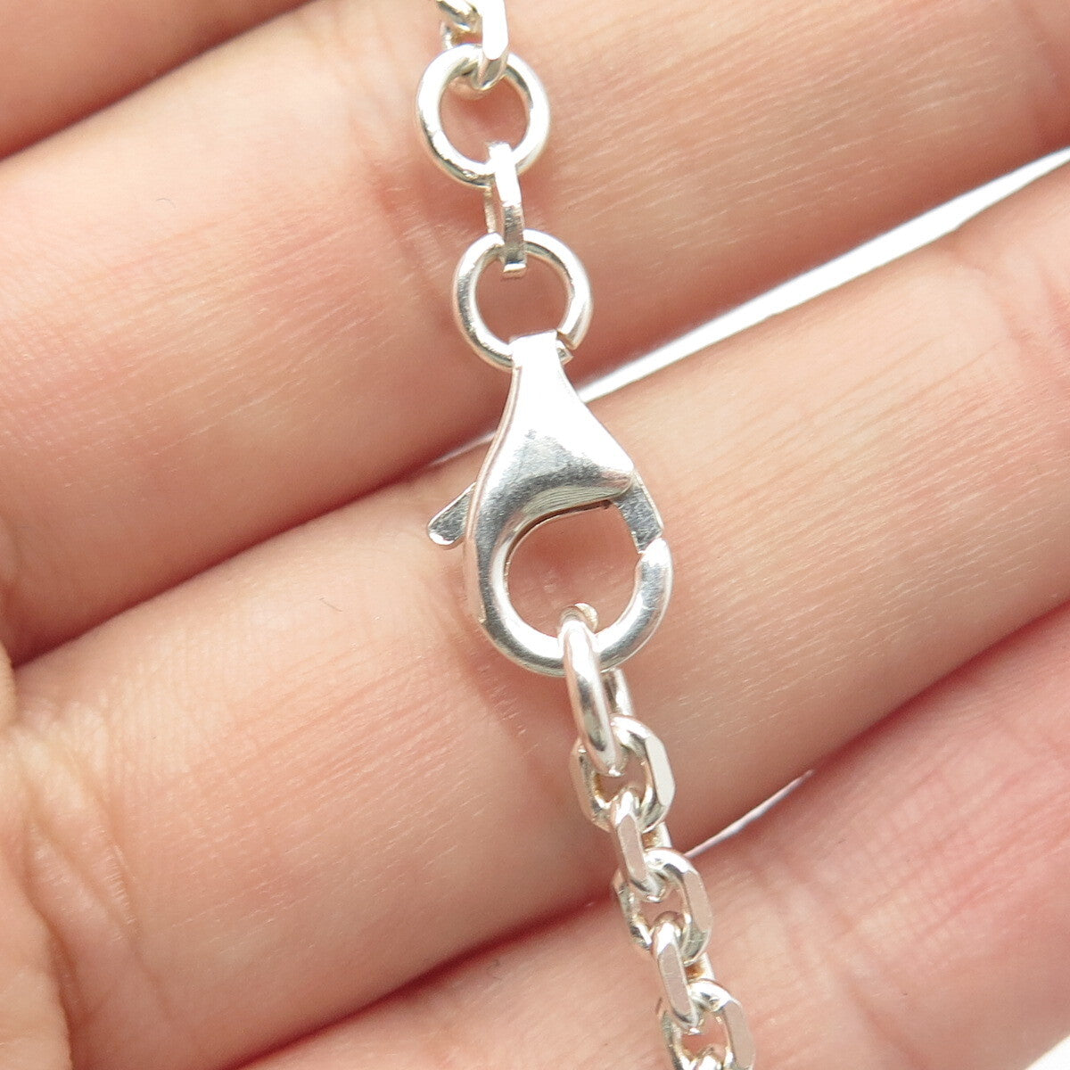 925 Sterling Silver Vintage Rolo Chain Necklace 18"