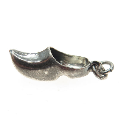 835 Silver Vintage Netherlands Dutch Clog Shoe 3D Charm Pendant