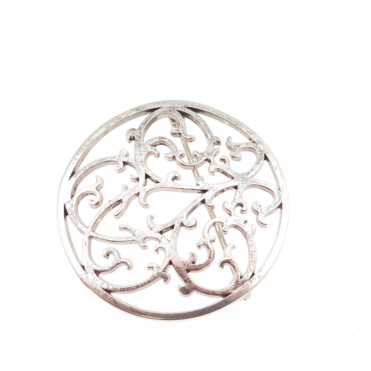 IC James Craig 925 Sterling Silver Vintage Ornate Floral Pin Brooch