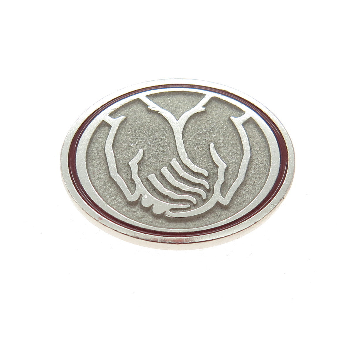 925 Sterling Silver Vintage Enamel Allstate Insurance Logo Pin Brooch