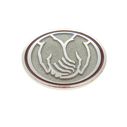 925 Sterling Silver Vintage Enamel Allstate Insurance Logo Pin Brooch