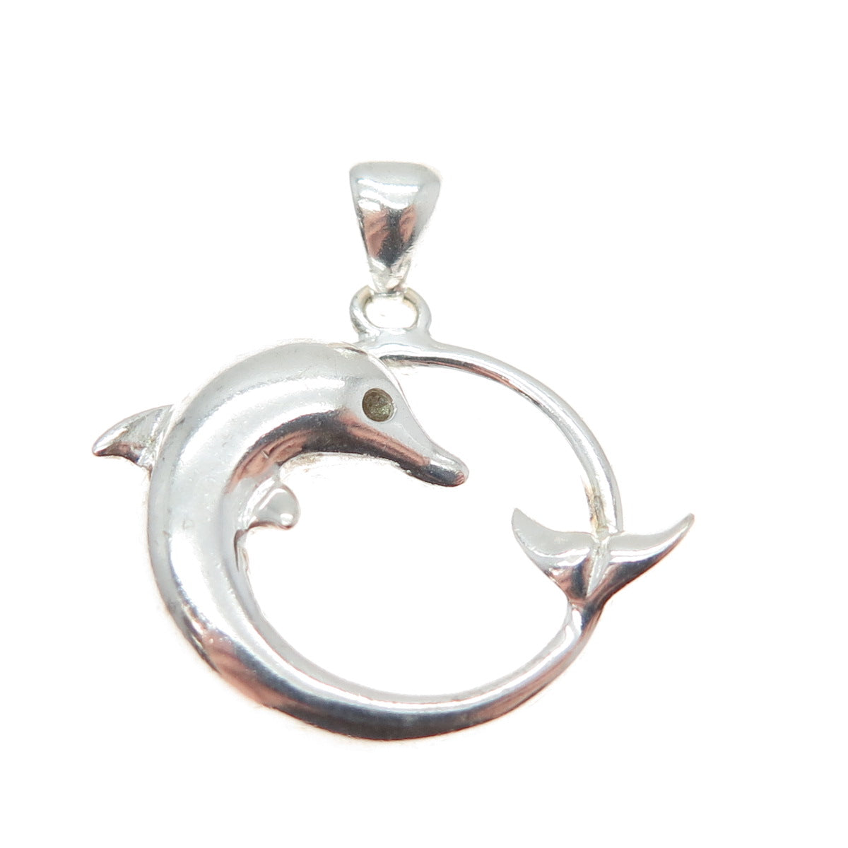 925 Sterling Silver Vintage Dolphin Charm Pendant