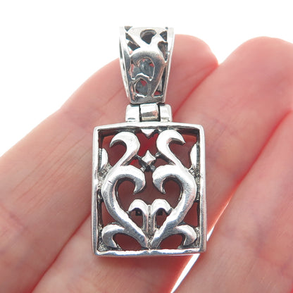 SX SALLY C 925 Sterling Silver Vintage Swirl Ornate Pendant